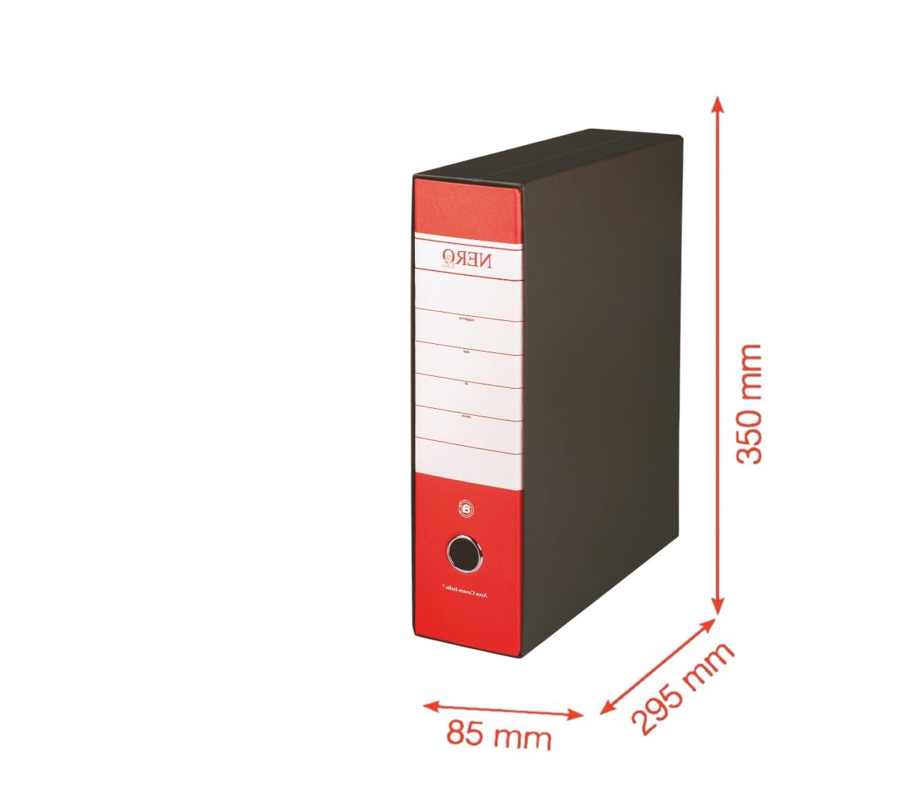 G75 Registratore con Custodia, con Meccanismo a Leva, in Formato Protocollo, 23x33cm, con Dorso da 8 cm, Rosso, Conf.da (6 Pezzi)