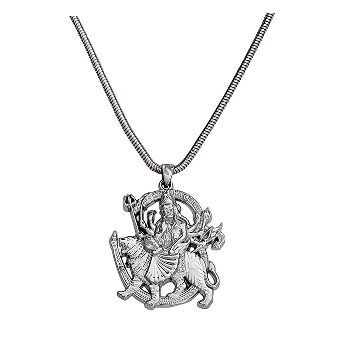 AFH Maa Durga Sherawali Mata Silver Locket with Snake Chain Pendant for Men and Women (B0BLM2TTYQ) Amazon Price History, Amazon Price Tracker
