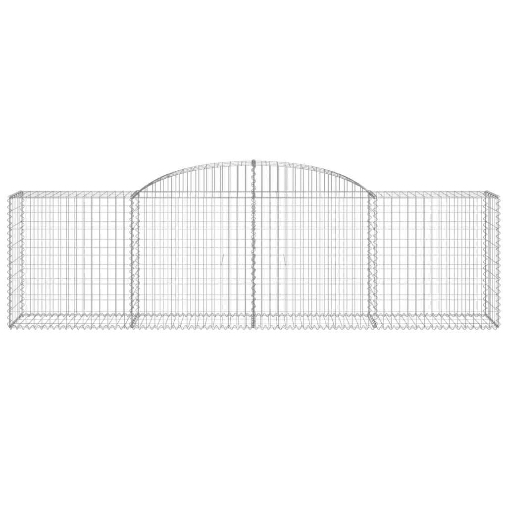 Juego de 10 gaviones de arco alto, 300 x 50 x 80/100 cm, hierro