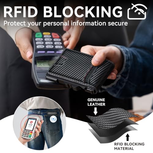 Image of furid Genuine Leather Wallet for Men: Slim RFID Smart Minimalist Wallet