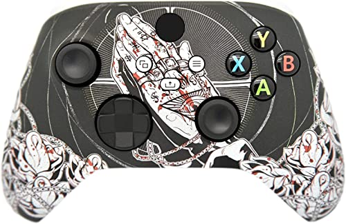 Image of Hand Airbrushed Fade Custom Controller Compatible with Xbox Series X /S & Xbox One (Series X /S Bloody Forgiveness /White)