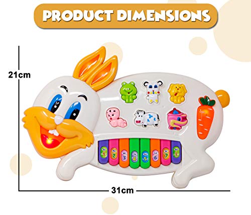 Image of Zest 4 Toyz Piano Keyboard for Kids Rabbit Piano Musical Toys for Kids with Flashing Lights & Sound Toy Music Keyboard Baby Toy Educational Toys for 3 Year Old+ (Multicolor)