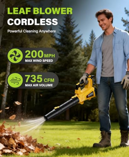 Leaf Blower Cordless, Powerful Blowers for Blowing Leaves, 6 Speed Modes - image 2
