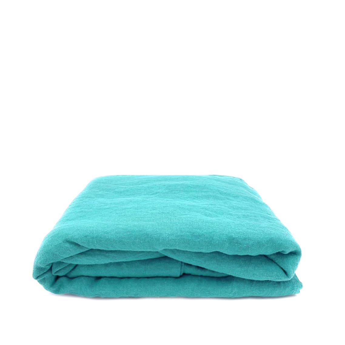 JOWOLLINA Laken Bettlaken Überwurf 100% Leinen Stonewashed 220 g/m2 (230x240 cm, Lagoon)