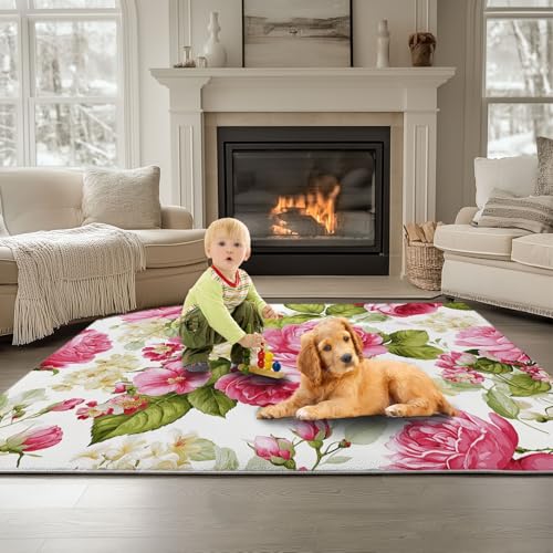 Tapis de salon rose moderne 180x240 tapis à poils courts