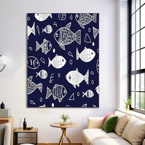 Láminas decorativas de pared y cuadros decorativos para salón con diseño de peces