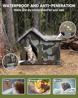 WHDPETS Cuccia per Gatti, Cuccia Gatto Esterno Impermeabile Pieghevole, Casetta per Gatti da Esterno per Animali Randagi 40 X 45 X 45 cm (Verde)