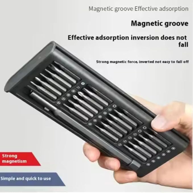 Image of 24 In1 Mini Precision Screwdriver Set with Magnetic Head and Steel Bits for Phone, Tablet, PC, TV, Monitor and Multiple Repair Tool Kit
