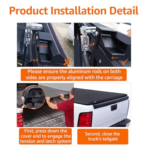 Image of Amazon Basics Soft Roll-Up Truck Bed Tonneau Cover, 5.8 feet, Water-Resistant, Easy Install for 2014-2019 Chevy Silverado, GMC Sierra 1500, Fleetside
