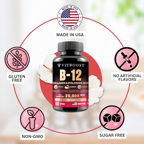 Image of Vitamin B12 with Hyaluronic Acid and Collagen - 25000 mcg B12 Complex, 2PK