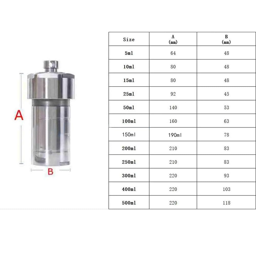 Reactor de autoclave de síntesis hidrotermal revestido de PTFE de 5 ml, 10 ml, 15 ml y 25 ml con funda interior revestida(25ml)