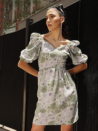 Image of OOMPH! Women's Crepe Fit and Flare Knee-Length Dress