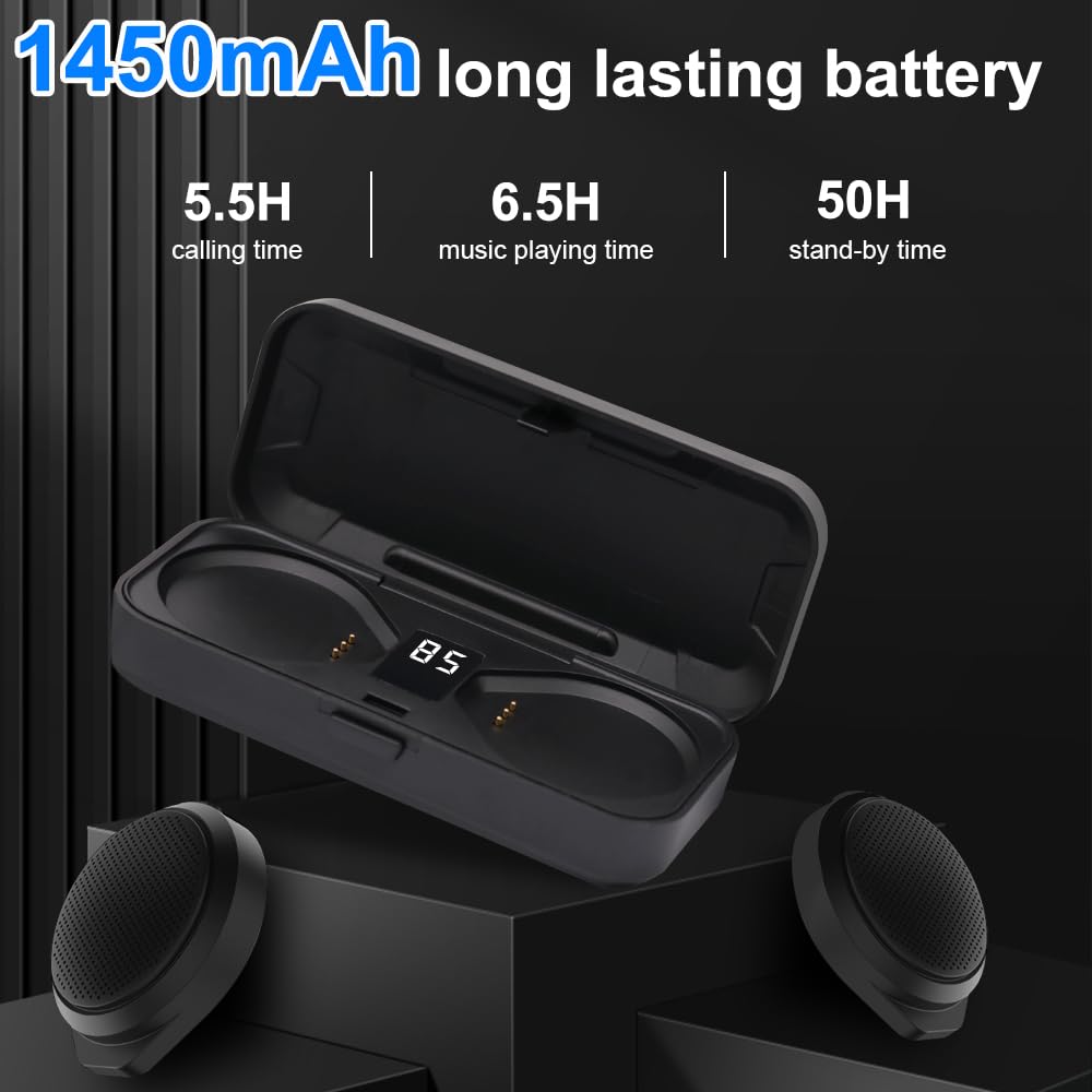 OBEST Auricular Bluetooth Moto, Bluetooth 5.3 Manos Libres Inalámbrico, Casco Moto Auricular único,con Estuche de Carga y Ando a Distancia