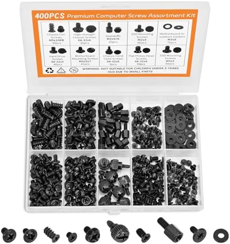 Amazon.com: 400Pcs Premium Computer Screws Kit for PC, Includes ...