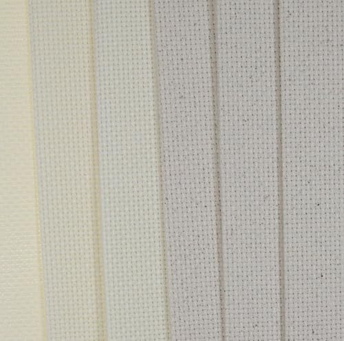 Image of KCS 6 pc of 12 inch x 18 inch(30cmx45cm) 14CT Counted Cotton Aida Cloth Cross Stitch Fabric (Cream+Oatmeal)