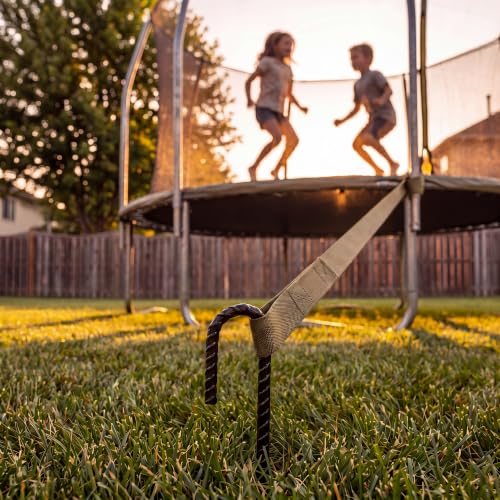 Image of Happin 12 Inch Rebar Stakes, J Hooks, Tent Stakes Heavy Duty Galvanized Garden Stakes - Trampoline Stakes, Chain Link Fence parts, Canopy, Lawn Decorations, Inflatables, Swing Set (J Shape - 16 Pack)