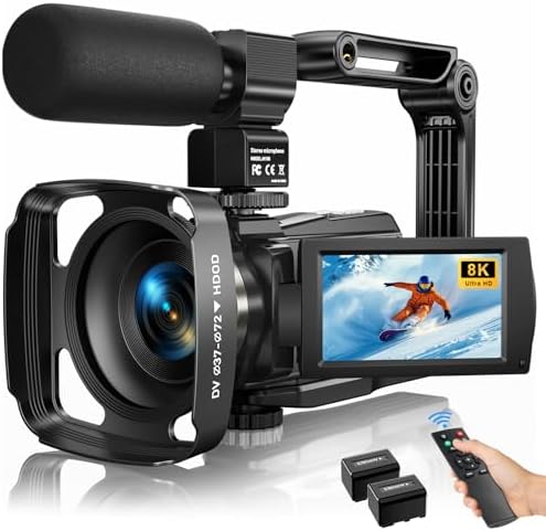 8K Video Camera Camcorder Latest 88MP Ultra HD Video Cameras WiFi...