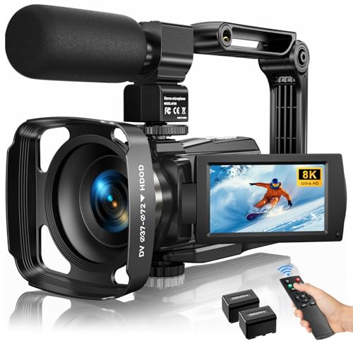 8K Ultra HD Vlogging Camera with Microphone & Night Vision