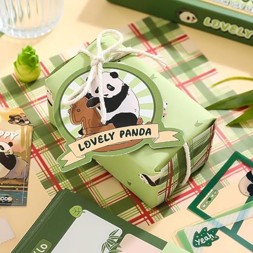 Image of MGNLR Vintage Aesthetic Scrapbook Kit(346Pcs) Scrapbooking Supplies Kit with Bullet Junk Journal,Stationery,A6 Grid Notebook Journaling Gift for Girl (Panda)