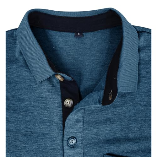 Image of Men's Short Sleeve Polo Shirts Buttons Collared T Shirts with Pocket