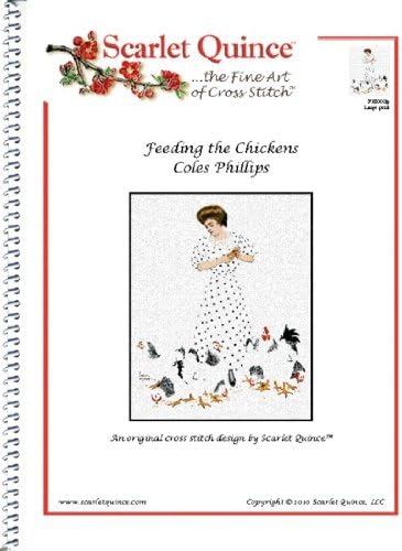 Scarlet Quince phi001Feeding the Chickens by Coles Phillips de punto de cruz, diseño de gráfico