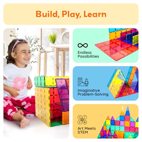 Image of PicassoTiles Magnetic Building Block Tiles Supersize Stabilizer Base Toy Large Size Magnet Tile Plate Jumbo XL Add On Durable Foundation Compatible Education Construction STEM Learning Stacking Set