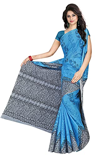 Image of TAMAIRA FASHION Mulmul Pure Cotton Saree For Woman Floral Block Printed |Office Wear Daily Wear Sarees For Women Without Blouse Piece