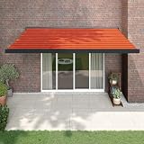Tenda Sole, Pensilina Tendalino Tenda retrattile Copertura tettoia Utilizzabile per Ristorante Balcone Caffè Retrattile Arancione Marrone 4x3m Tessuto Alluminio