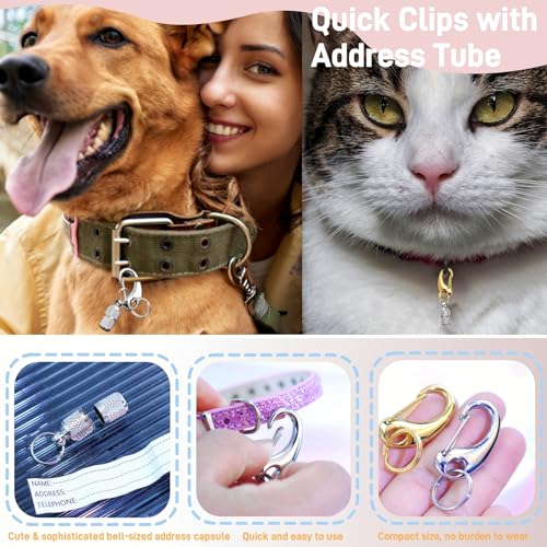 2 Pack Dog Tag Clips Pet Tag Quick Clip with Antilost Pet Id Tags Barrel Tube Stainless Steel Easy Change Pet Id Tag Holder for Dog Cat Collars Harnesses Gold  Silver  Cucciolini Doodles 2 pack dog tag clips pet tag quick clip with anti lost pet id tags barrel tube stainless steel easy change pet id tag holder for dog cat collars harnesses gold  silver   cucciolini doodles
