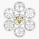 The Seven Archangel Sigils - Solomon's Seals Archangel Seals Sigils Window Bumper Sticker Decal 5'