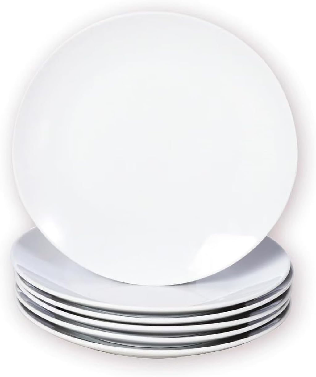 Miicol Small Dessert Plates Set of 6, Ceramic White Appetizer Plates 6 Inch, Mini Porcelain Serving Plate for Cake, Bread, Salad, Snack