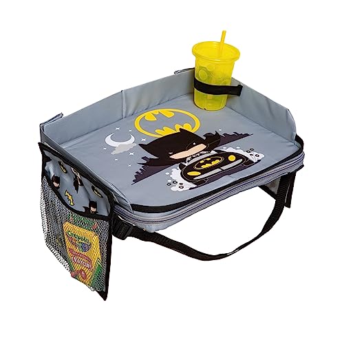 Image of J.L. Childress Warner Bros. 3-IN-1 Kids Travel Tray & Tablet Holder - Car Seat Lap Tray Desk for Toddlers, Road Trip Essentials, Car Seat Activity Table, Travel Accessories - Batman
