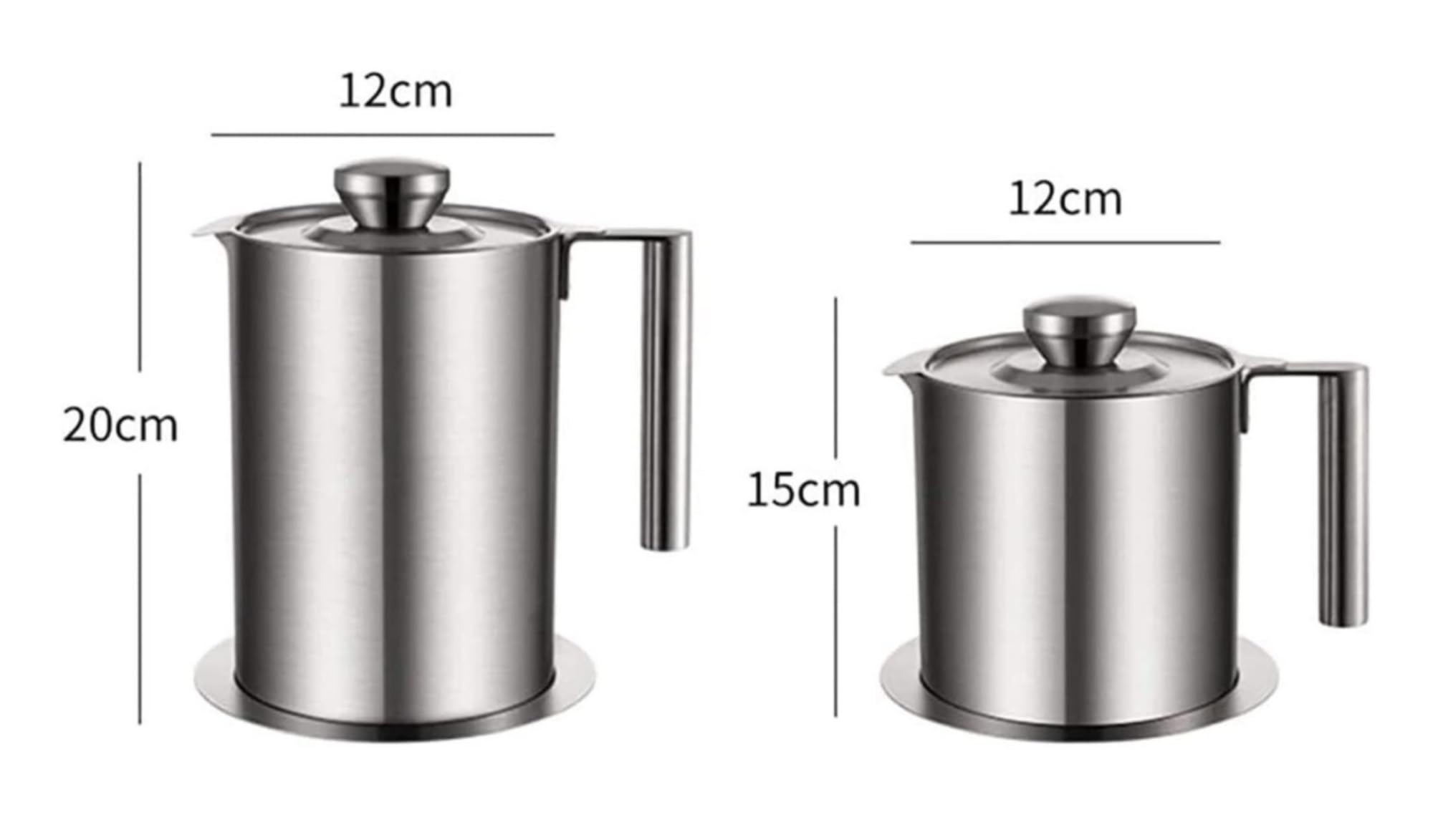 Set Olio e aceto Dispenser for Olio e aceto, separatore di Grasso for Olio, separatore di Grasso, separatore di Grasso in Acciaio Inossidabile Oliera (Size : 1.8l)
