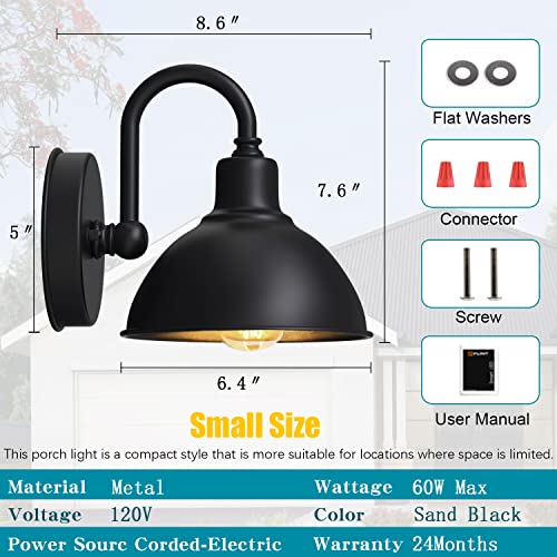 Ytzlvw Outdoor Gooseneck Barn Light Fixture, Small And Exquisite, Classic Farmhouse Porch Light With E26 Bulbs, For Patio Garage Front Door. 6.4" Caliber #TOP1