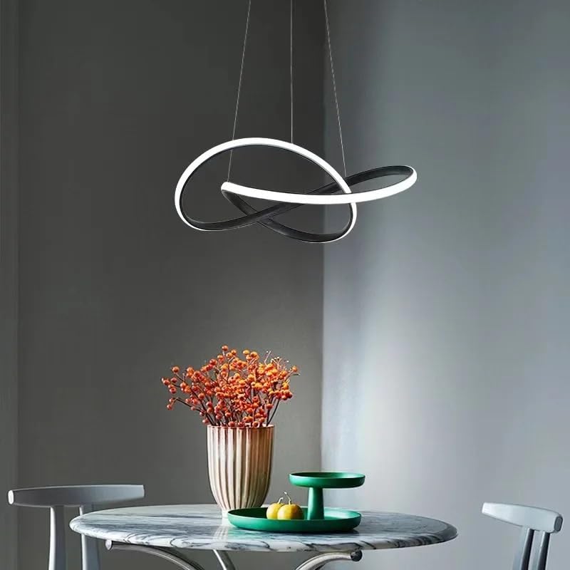 Lámpara Colgante Circular, luz de suspensión, lámpara de Techo Tipo araña para Comedor y Sala de Estar (Blanco, Blanco Neutro_Diámetro 60CM)