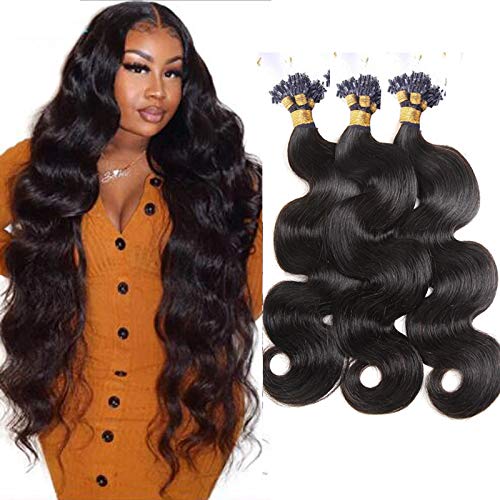 28inch Body Wave Micro Loop Ring Human Hair Extensions Remy Human Hair Brown Color 4# Hair Extension Micro Beads Hair Extensions Loop Hair 100 Strand (14inch 100 strand, Color 1b#)