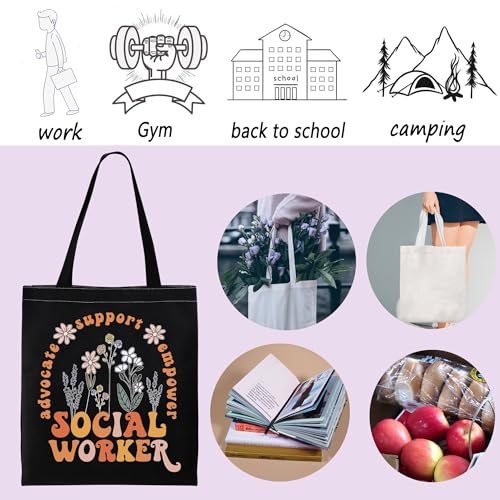 Bolsa tote de agradecimiento para trabajadores sociales ENSIANTH - Regalo para graduados en Trabajo Social, apoyo a voluntarios, empoderamiento de defensores miniatura 4