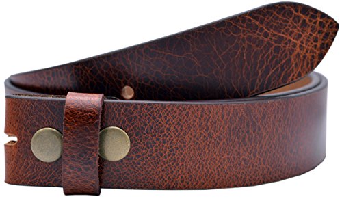 Full Grain Buffalo Leather Crunch Finish Strap - Red Brown2