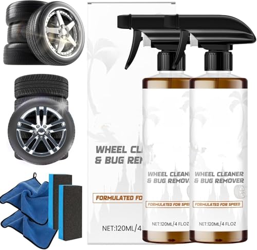 Powerful Wheel and Tire Cleaner Spray,All-in-One Car Tire Shine Spray,Heavy-Duty Outdoor All Purpose Cleaner,For All Types of Ti