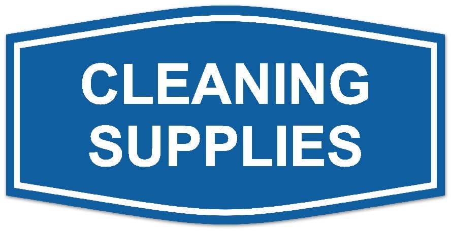 Signs ByLITA Fancy Cleaning Supplies Sign | Durable Plastic | Vibrant Colors | Powerful Foam Tape (Blue) - Large