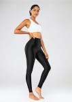 Sghenr Women's High Waisted Yoga Pants Tummy Control Shiny Sports Tights Workout Leggings