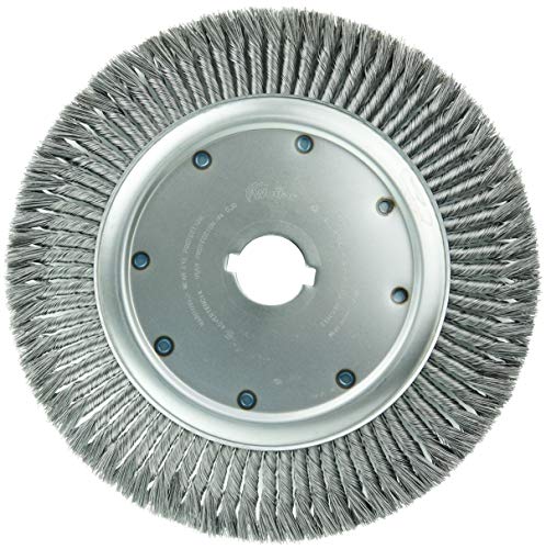 Image of Weiler 09990 15 inch High Density Standard Twist Knot Wire Wheel, .020 inch Steel Fill, 2 inch Arbor Hole, Made in The USA (Pack of 2)