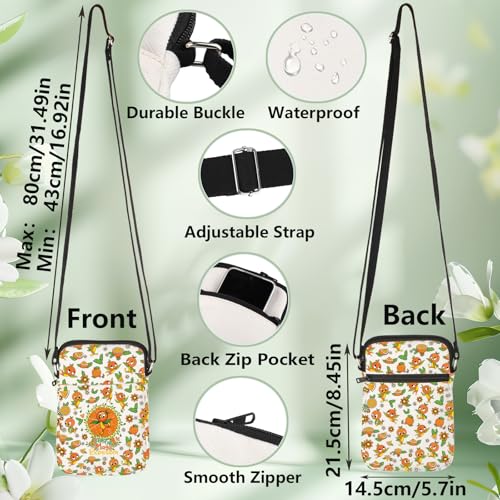 WZMPA Funny Orange Bird Crossbody Bag Bird Lovers Gift Let The Magic Blossom Shoulder Bag Bird Merch2