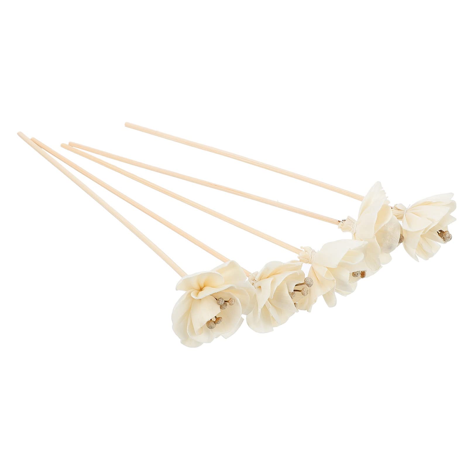 COHEALI 5pcs Rattan Flower Diffuser Sticks Natural Sticks for Home Fragrance for Spa and Office Decor Beige Peony Scented