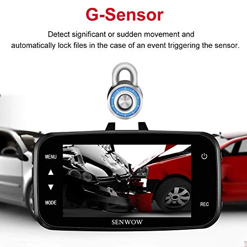 SENWOW Dash Cam 1080P Full HD Car Camera 2.7” LCD Driving Video 3-Lane Wide Angle 4 IR LED Dashboard DVR Built in G… - Image 4