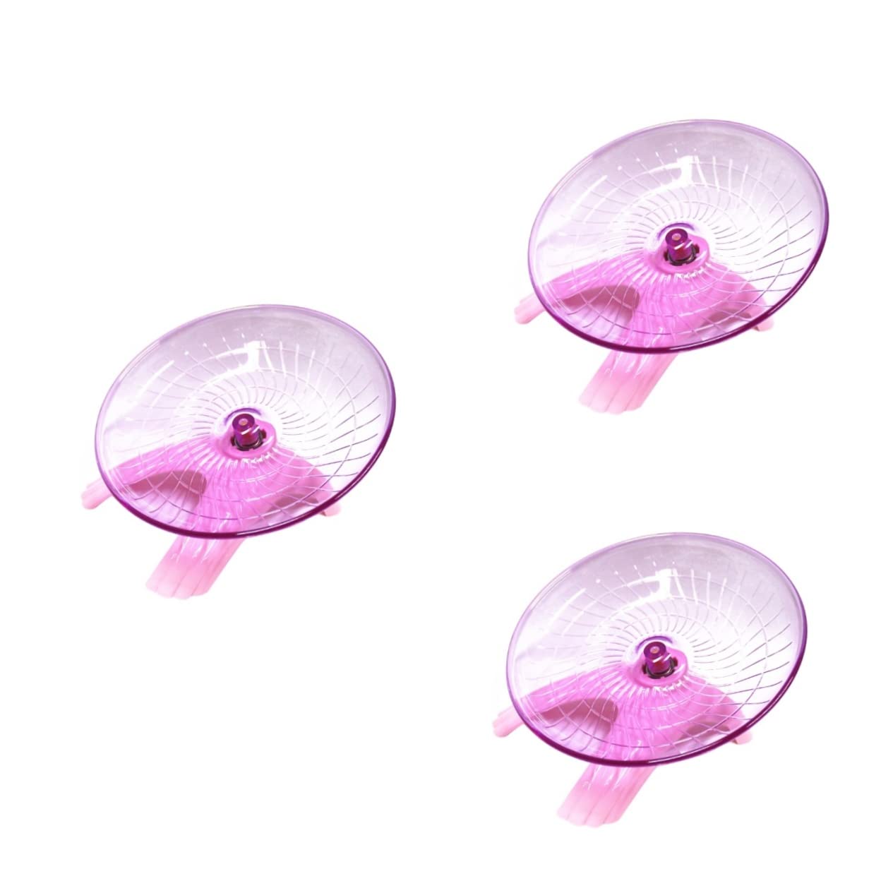 DOITOOL 3piezas Rueda De Ejercicio Silenciosa para Hámsters y Pequeñas Mascotas Disco De Correr Rosa para Ejercicio y Diversión De Animales Domésticos