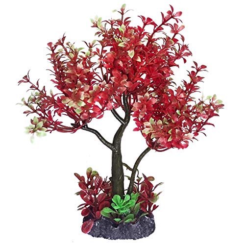 J-Star Red and Green Aquarium Artificial Plant