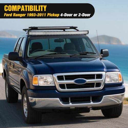 Image of Nilight 50 Inch Curved Light Bar Bracket for Ford Ranger 1993-2011 Pickup | for Ford Ranger 1993-2011 Pickup 4-Door or 2-Door, Upper Windshield Roof Cab Brackets