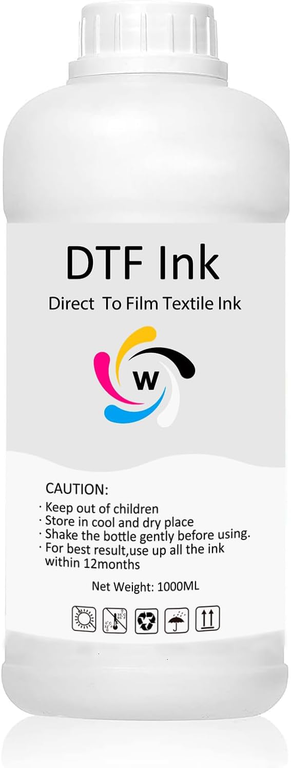 White DTF Ink 1000ML for DTF Printer Printhead L1800 ET-8550 P800 R1390 XP15000 XP600 DX5 i3200, High Fluidity Sediment-Free Premium DTF Transfer Ink for Heat Transfer Film T-Shirt Printing