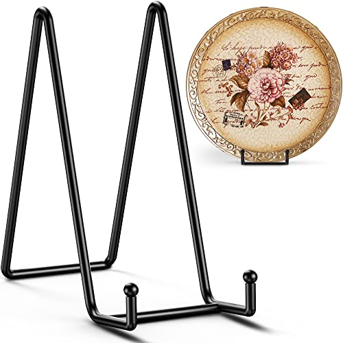 Image of TR-LIFE 10 Inch Large Plate Stands for Display - Metal Plate Holder Display Stand + Picture Frame Holder Stand + Small Easels for Decorative Platter, Book, Plaques, Photo, Tabletop Art (2 Pack)